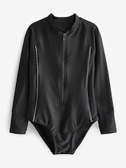 Black Long Sleeved Swimsuit (3-16yrs) - Image 5 of 6