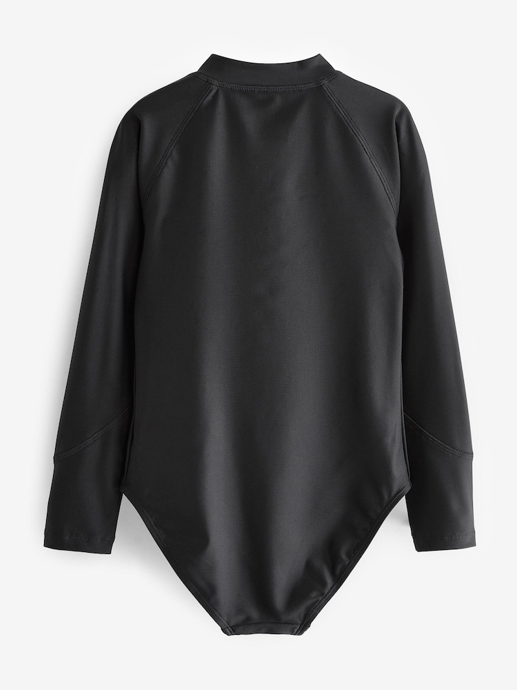 Black Long Sleeved Swimsuit (3-16yrs) - Image 6 of 6