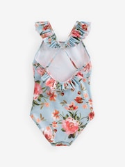 Blue Floral Swimsuit (3-16yrs) - Image 2 of 3