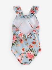 Blue Floral Swimsuit (3-16yrs) - Image 3 of 3