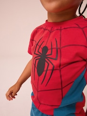 Red/Blue Spider-Man License T-Shirt And Shorts Set (3mths-8yrs) - Image 3 of 6