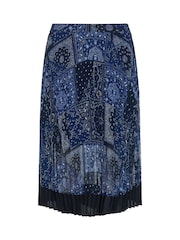 Tommy Hilfiger Blue Paisley Pleated Midi Skirt - Image 2 of 3