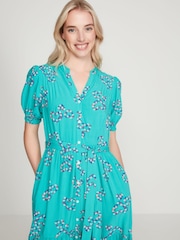 Khost Womens Green Clothing Floral Heart Tiered Dress - Image 4 of 6