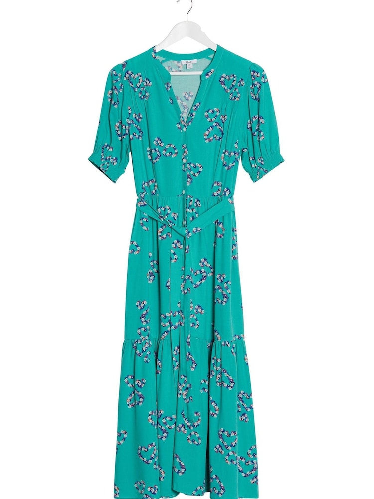 Khost Womens Green Clothing Floral Heart Tiered Dress - Image 6 of 6