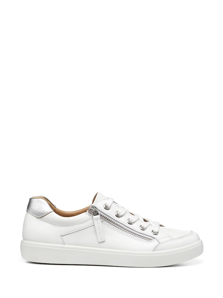 Hotter White Wide Fit Chase II Lace up / Zip Trainers - Image 1 of 4