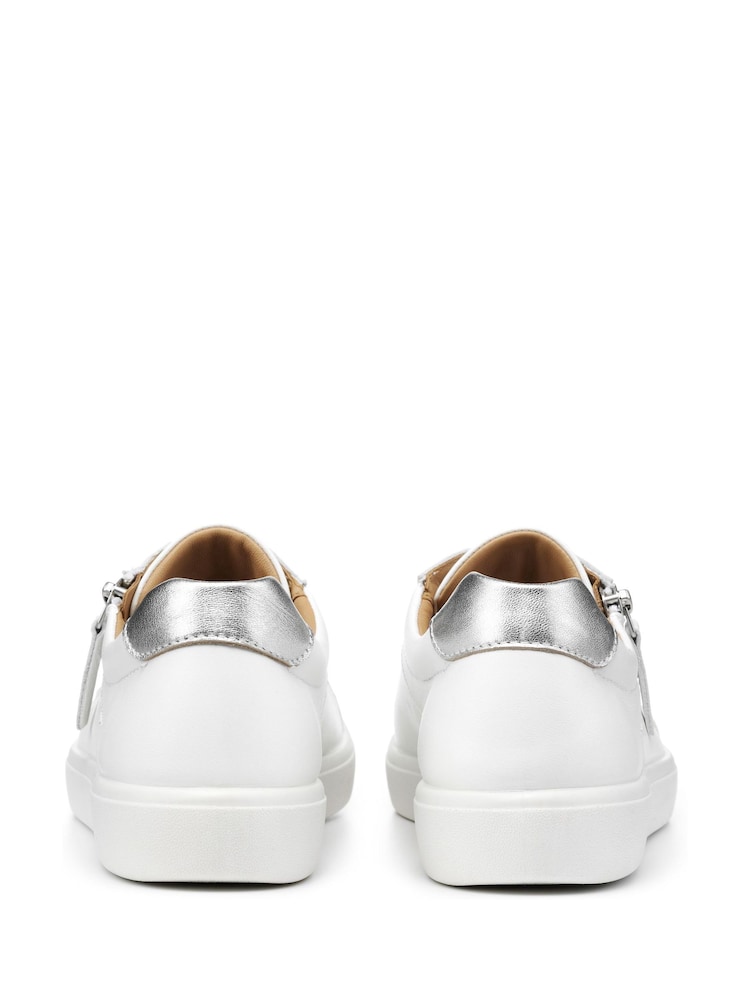 Hotter White Wide Fit Chase II Lace up / Zip Trainers - Image 4 of 4