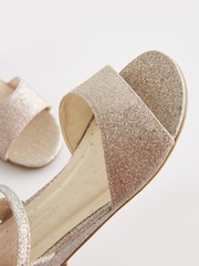 Silver/Gold Ombre Glitter Occasion Wedge Sandals - Image 4 of 5