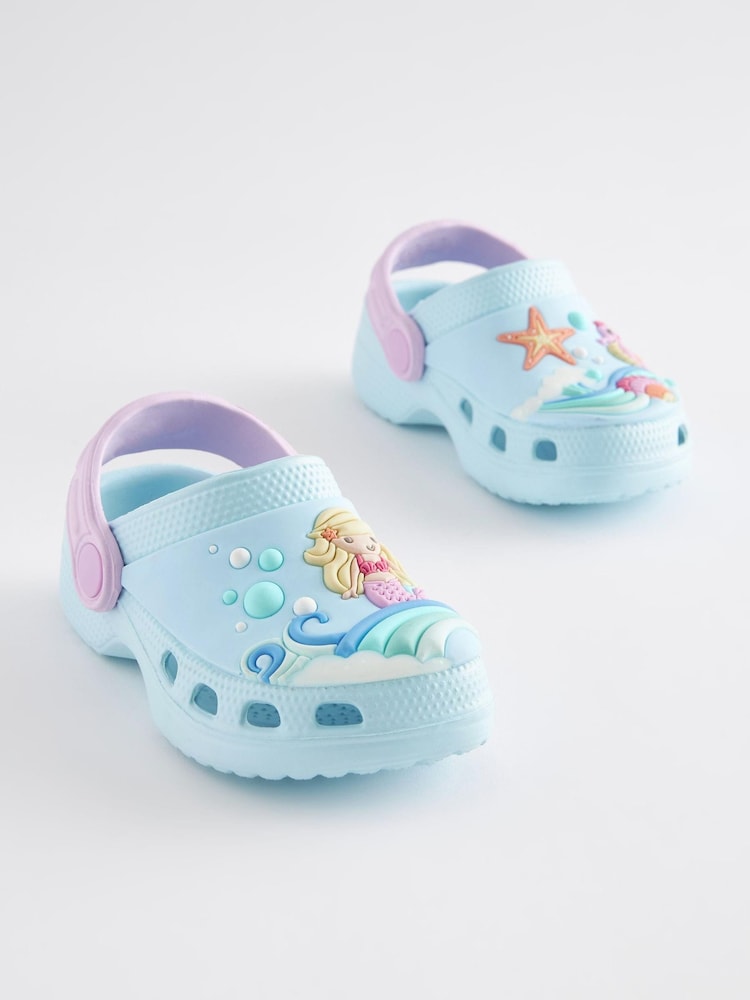 Blue Mermaid Clogs With Ankle Strap - Image 3 of 5