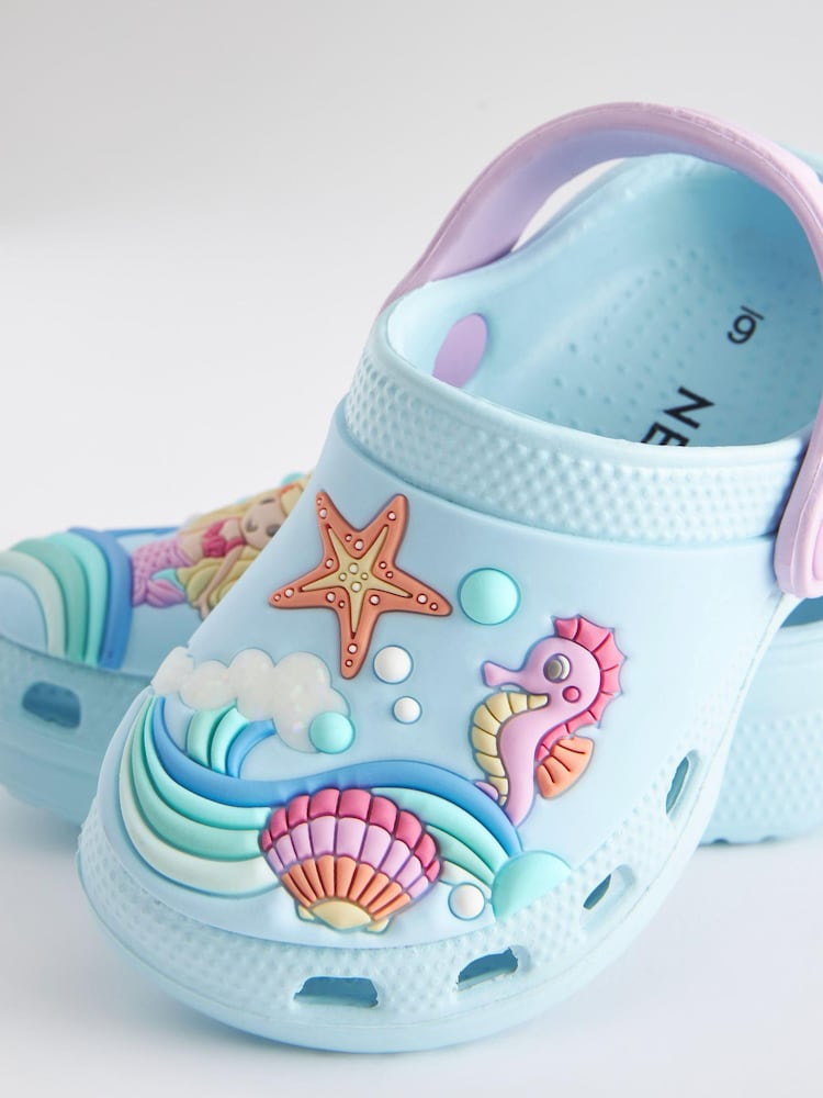 Blue Mermaid Clogs With Ankle Strap - Image 4 of 5