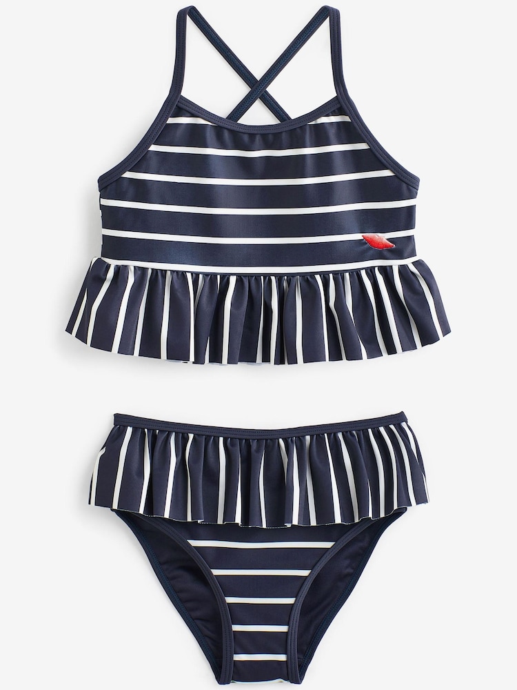 Mint Velvet Blue Striped Bikini Set - Image 1 of 8 Mint Velvet Blue Striped Bikini Set - Image 1 of 8