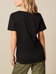 Black Essentials Short Sleeve V-Neck T-Shirt - Image 2 of 5