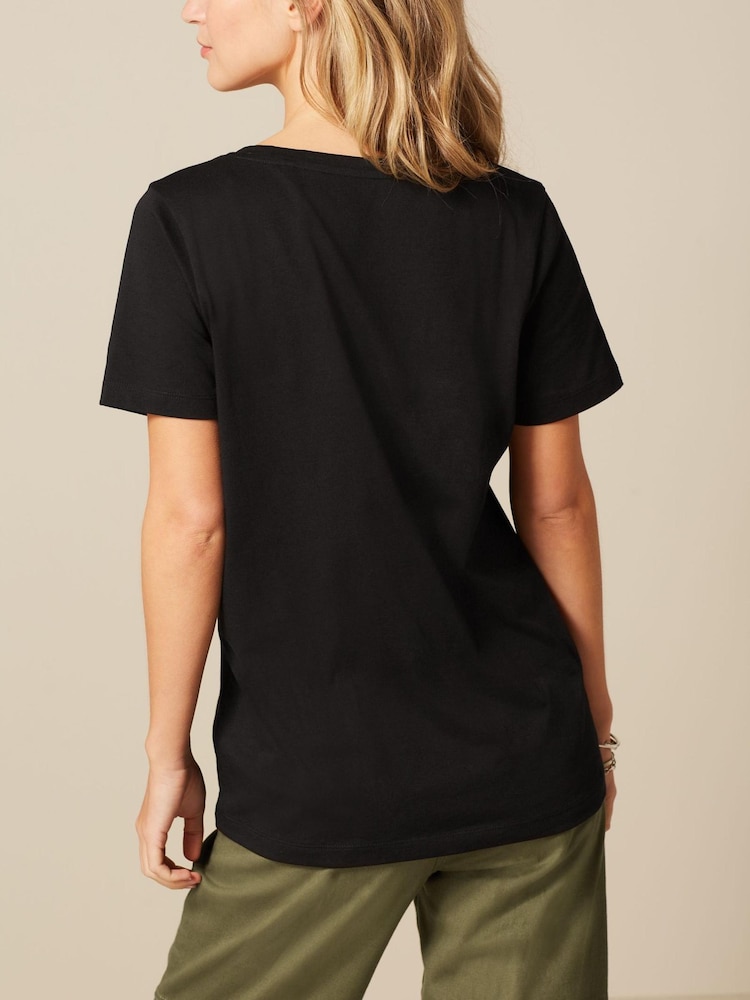 Black Essentials Short Sleeve V-Neck T-Shirt - Image 2 of 5