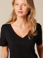 Black Essentials Short Sleeve V-Neck T-Shirt - Image 4 of 5
