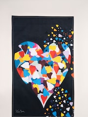 Steven Brown Art Black Heart of Hearts Tea Towel - Image 2 of 2
