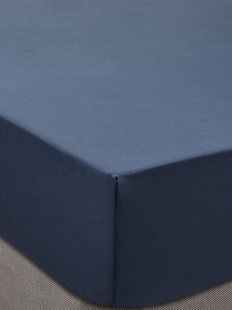 Laura Ashley Midnight Blue 400 Thread Count 100% Cotton Fitted Sheet - Image 1 of 1