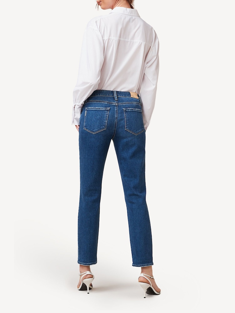 Paige Light Blue Brigitte Mid Rise Boyfriend Jeans - Image 2 of 7