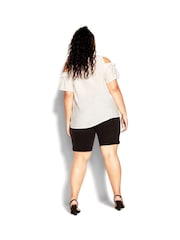 City Chic White Frilled Top - Image 2 of 4