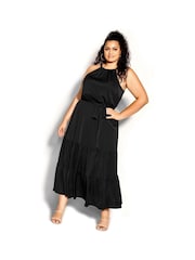 City Chic Black Iconic Tiered Maxi Dress - Image 1 of 4