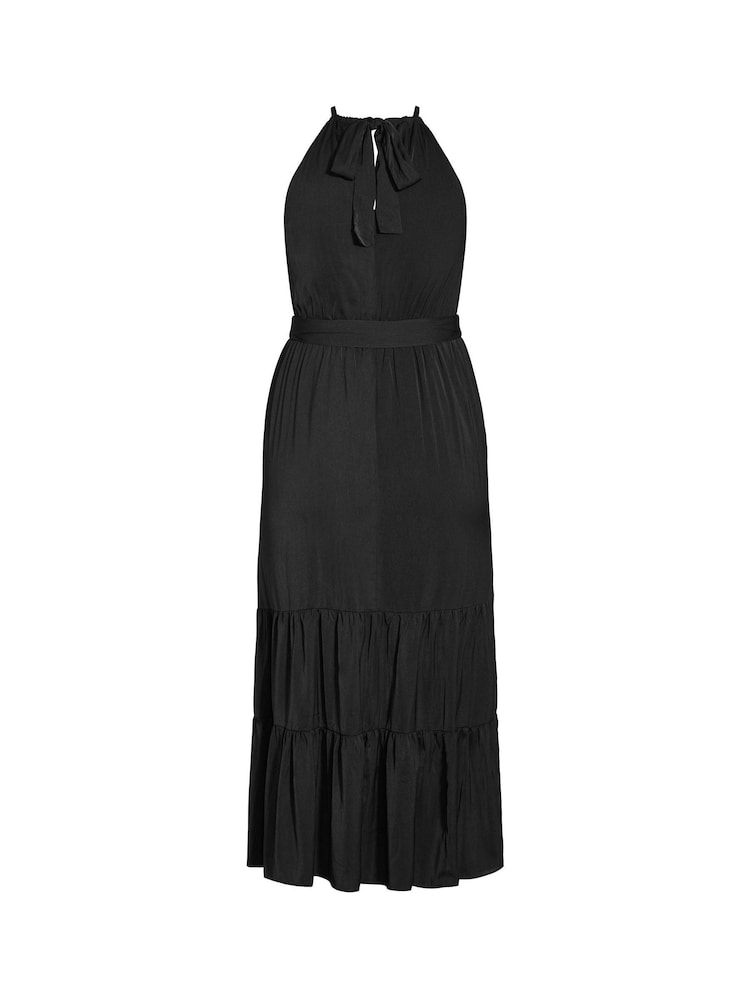 City Chic Black Iconic Tiered Maxi Dress - Image 4 of 4