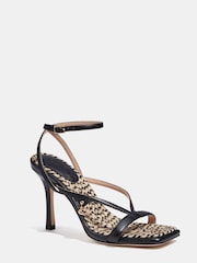 COACH Kaia Black Leather Square Toe Heels - Image 1 of 6