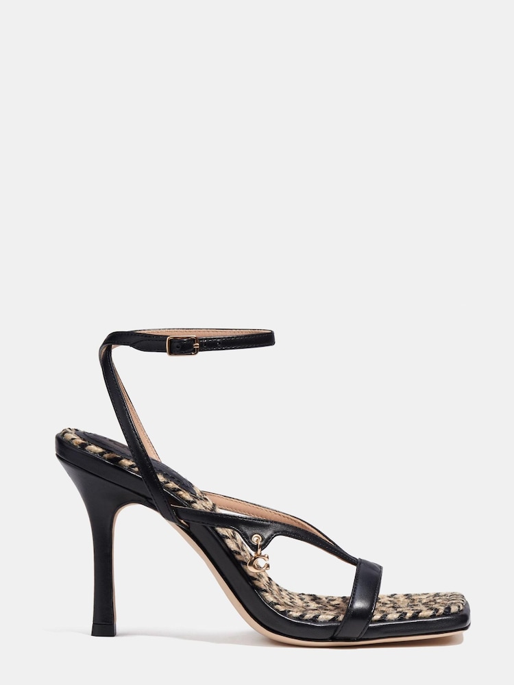 COACH Kaia Black Leather Square Toe Heels - Image 2 of 6 COACH Kaia Black Leather Square Toe Heels - Image 2 of 6