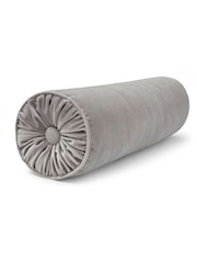 Laura Ashley Velvet Grey Rosanna Bolster Cushion - Image 1 of 2