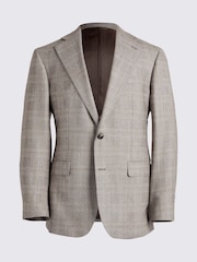 MOSS Neutral Nude Tailored Fit Performance Check Suit Jacket - Image 5 of 5