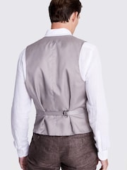 MOSS Brown Tailored Fit Linen Suit Waistcoat - Image 2 of 6