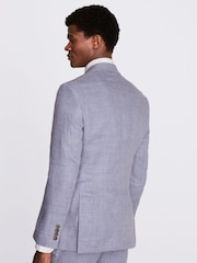 MOSS Blue Tailored Fit Dusty Linen Jacket - Image 5 of 5
