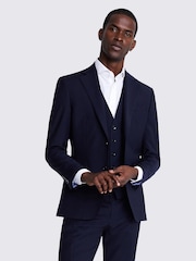 MOSS Dark Navy Blue Tailored Fit Suit: Jacket - Image 1 of 9
