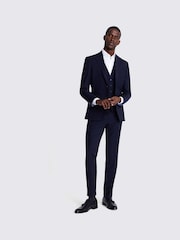 MOSS Dark Navy Blue Tailored Fit Suit: Jacket - Image 4 of 9