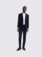 MOSS Dark Navy Blue Tailored Fit Suit: Jacket - Image 5 of 9