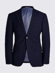 MOSS Dark Navy Blue Tailored Fit Suit: Jacket - Image 8 of 9