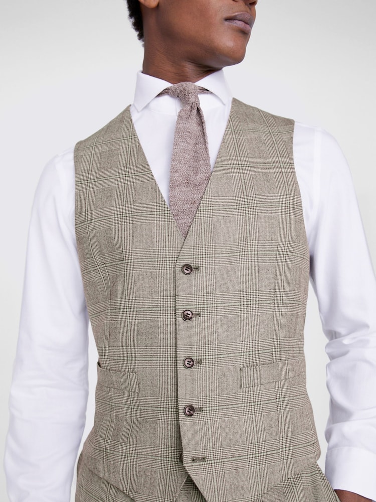 MOSS Nude Tailored Fit Suit: Waistcoat - Image 3 of 3