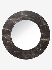 Dar Lighting Brown Roma Round Dark Marble Effect mirror - Image 2 of 4