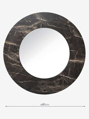 Dar Lighting Brown Roma Round Dark Marble Effect mirror - Image 4 of 4