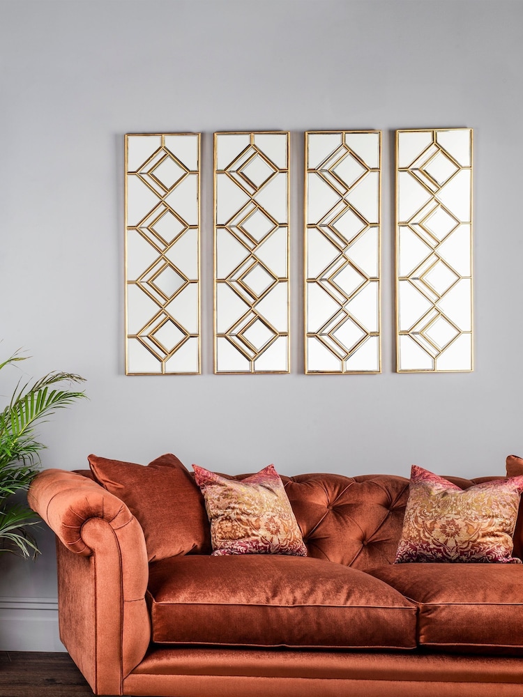 Dar Lighting Gold Gatsby Rectangle Decorative Mirror - Image 1 of 4