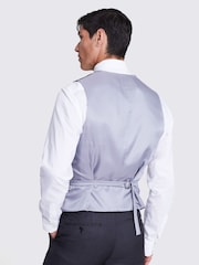 MOSS x Cerutti Charcoal Grey Tailored Fit Texture Suit Waistcoat - Image 2 of 3