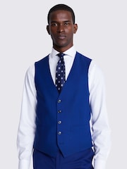 MOSS Royal Blue Tailored Fit Suit Waistcoat - Image 1 of 3