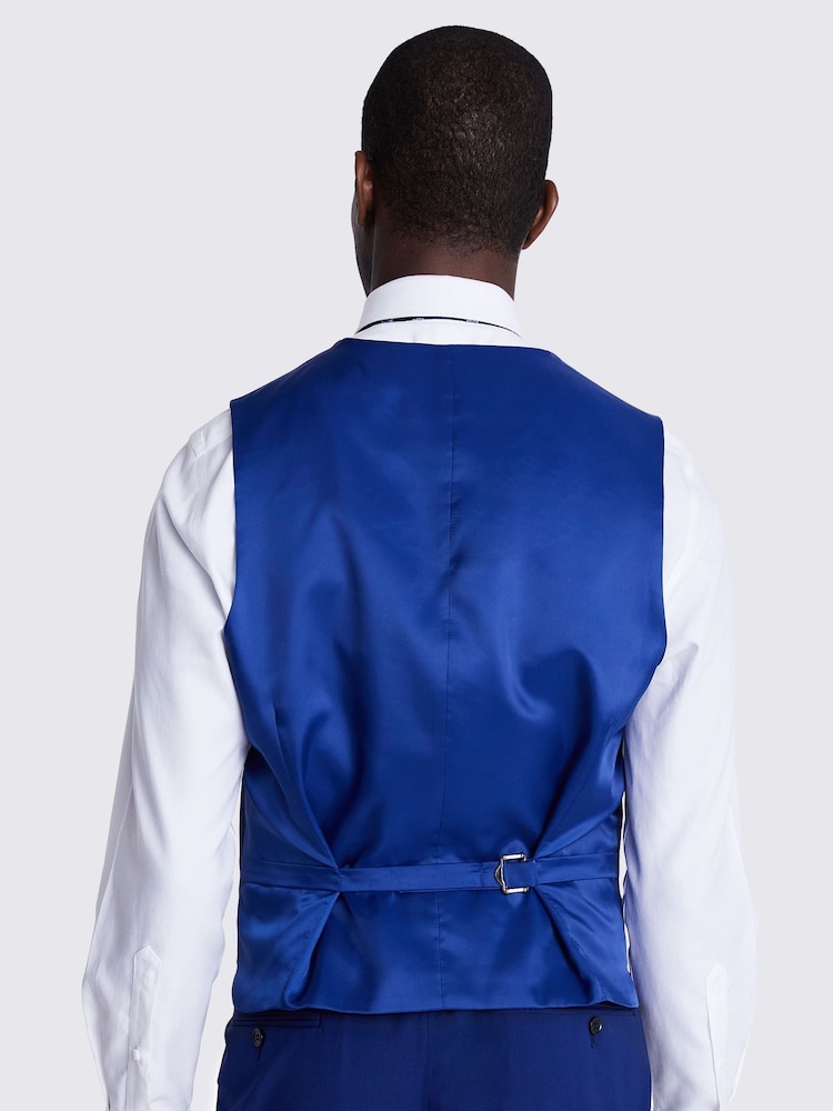 MOSS Royal Blue Tailored Fit Suit Waistcoat - Image 2 of 3