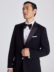 MOSS Black Tailored Fit Performance Dresswear Notch Suit: Jacket - Image 1 of 7
