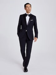MOSS Black Tailored Fit Performance Dresswear Notch Suit: Jacket - Image 4 of 7