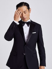 MOSS Black Tailored Fit Performance Dresswear Notch Suit: Jacket - Image 5 of 7