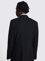 MOSS Black Tailored Fit Tuxedo Suit: Jacket - Image 3 of 6
