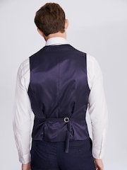 MOSS Blue Slim Fit Twisted Suit: Waistcoat - Image 2 of 4