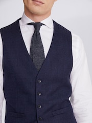 MOSS Blue Slim Fit Twisted Suit: Waistcoat - Image 3 of 4