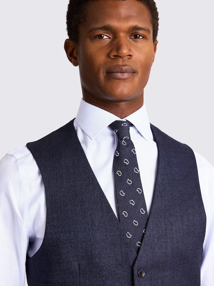 MOSS Blue Slim Fit Twisted Suit: Waistcoat - Image 3 of 3 MOSS Blue Slim Fit Twisted Suit: Waistcoat - Image 3 of 3