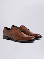 MOSS Tan Brogue John Lucan Shoes - Image 1 of 4