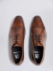 MOSS Tan Brogue John Lucan Shoes - Image 2 of 4