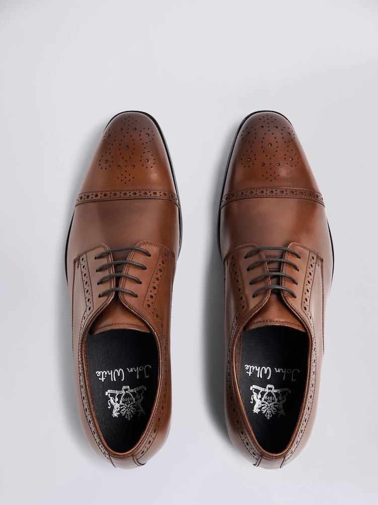 MOSS Tan Brogue John Lucan Shoes - Image 2 of 4